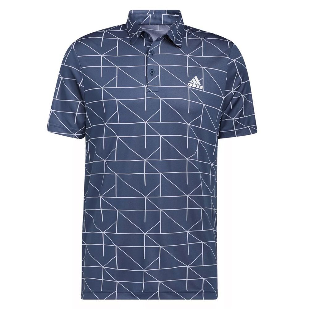 Adidas Men's Blue Regular Fit Jacquard Polo Shirt Size 2XL